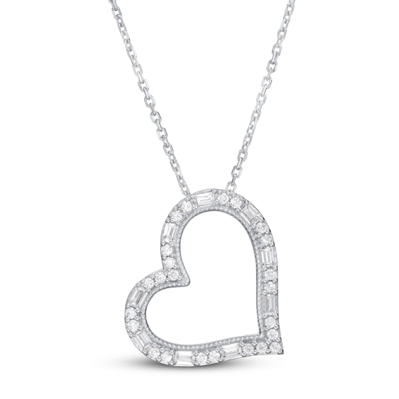 Previously Owned Neil Lane Diamond Heart Necklace 3/8 ct tw 14K White Gold