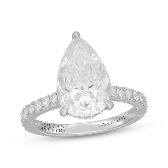 Previously Owned Neil Lane Artistry Pear-Shaped Lab-Grown Diamond Engagement Ring 4-5/8 ct tw 14K White Gold
