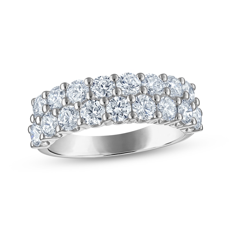 Main Image 1 of Previously Owned Lab-Grown Diamond Two-Row Anniversary Ring 2 ct tw 10K White Gold