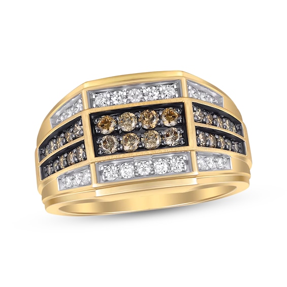 Previously Owned Men's Desert Diamonds Angled Ring 1 ct tw 10K Yellow Gold