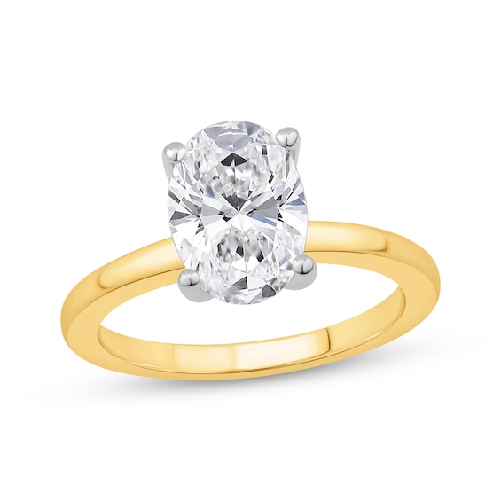 Previously Owned Oval-Cut Lab-Grown Diamond Solitaire Engagement Ring 2 ct tw 14K Yellow Gold (F/VS2)