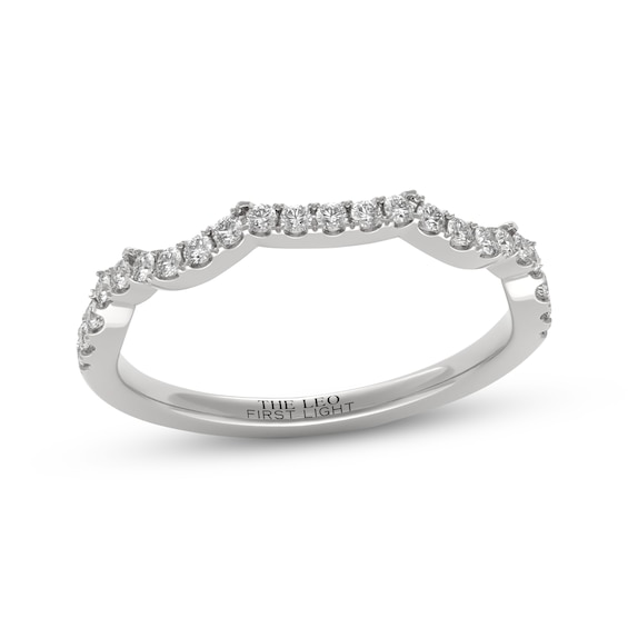 Previously Owned THE LEO First Light Diamond Contour Wedding Band 1/5 ct tw 14K White Gold