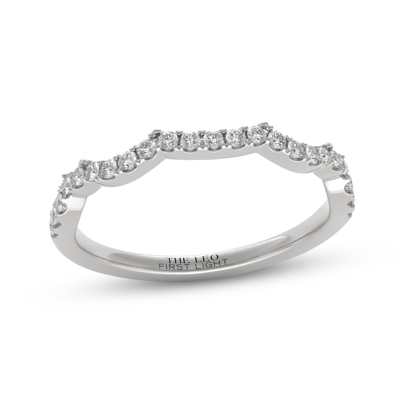Main Image 1 of Previously Owned THE LEO First Light Diamond Contour Wedding Band 1/5 ct tw 14K White Gold