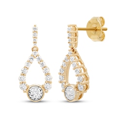 Previously Owned Diamond Teardrop Dangle Earrings 1/2 ct tw 10K Yellow Gold