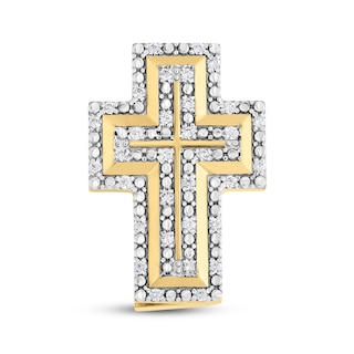 Previously Owned Men’s Diamond Cross Charm 1/4 ct tw 10K Yellow Gold