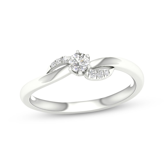 Previously Owned KAY Lab-Grown Diamonds Round-Cut Swirl Promise Ring 1/5 ct tw 10K White Gold