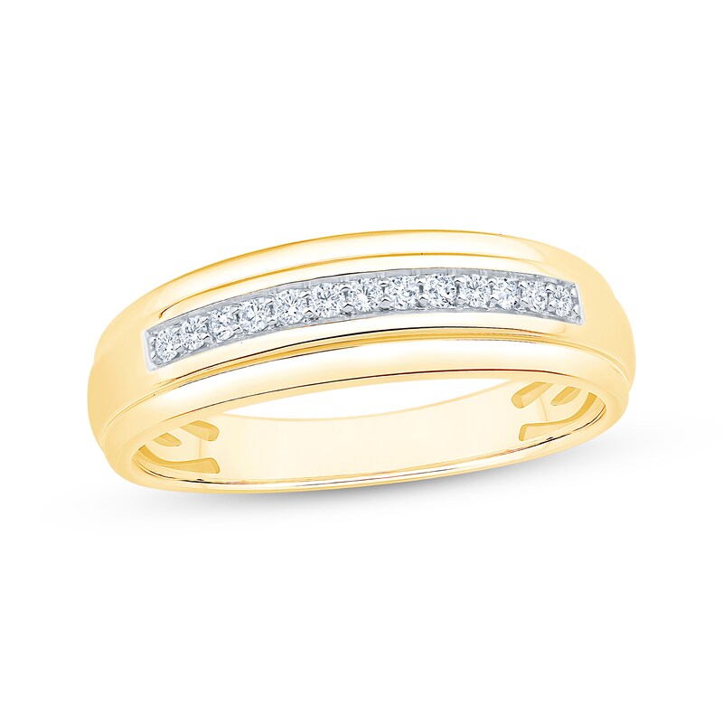 Main Image 1 of Previously Owned Men's Diamond Wedding Band 1/8 ct tw 10K Yellow Gold