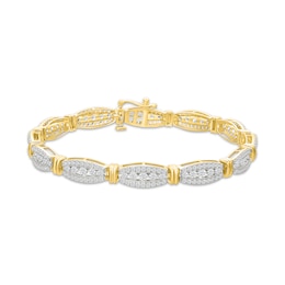 Previously Owned Diamond Boat Link Bracelet 3 ct tw 10K Yellow Gold 7"