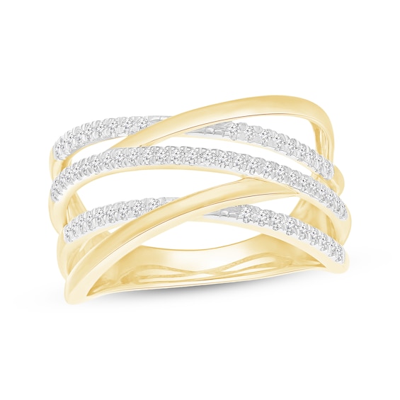 Previously Owned Diamond Crisscross Fashion Ring 1/4 ct tw 10K Yellow Gold