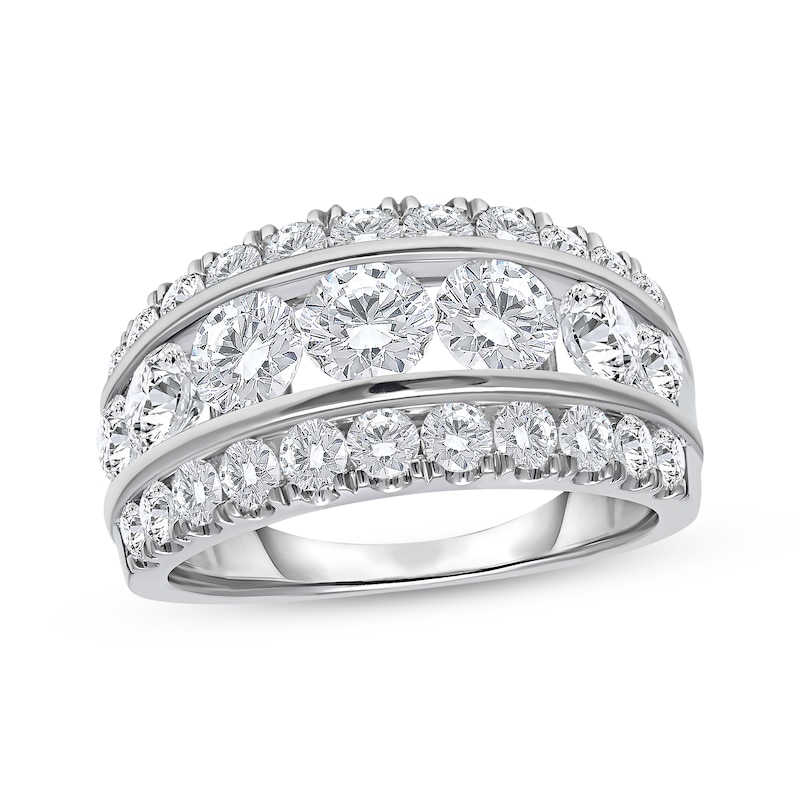 Main Image 1 of Previously Owned Lab-Grown Diamond Three-Row Anniversary Ring 3 ct tw 14K White Gold