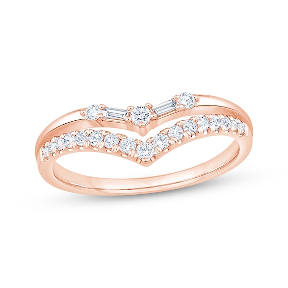 Previously Owned Diamond Two-Row Chevron Ring 1/3 ct tw 14K Rose Gold
