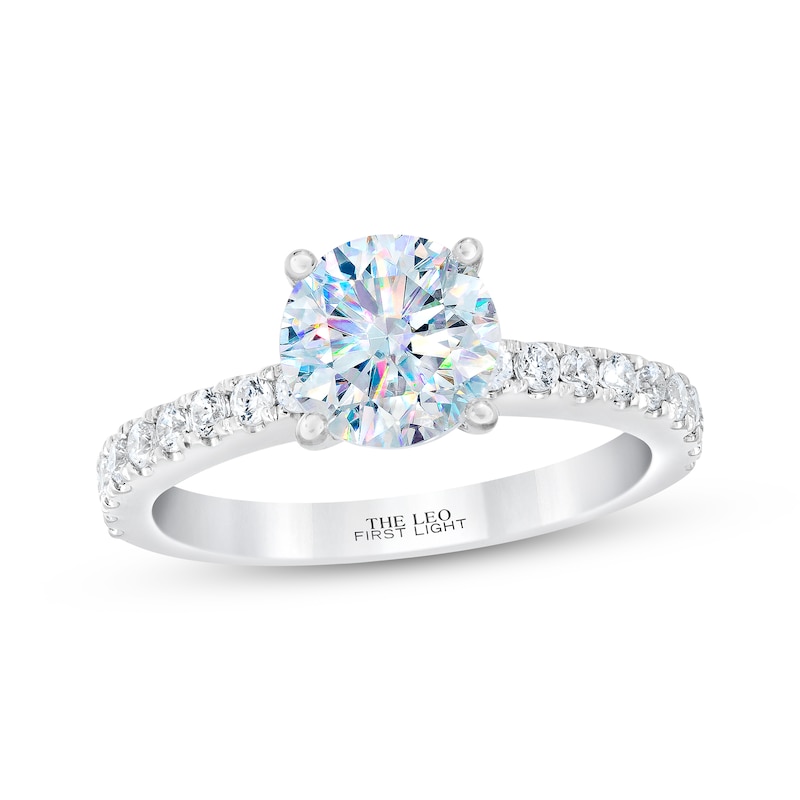 Main Image 1 of Previously Owned THE LEO First Light Round-Cut Diamond Engagement Ring 1-7/8 ct tw 14K White Gold