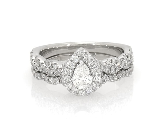 Previously Owned Neil Lane Pear-Shaped Diamond Bridal Set 7/8 ct tw 14K White Gold Size