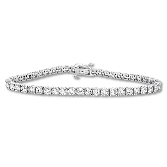 Previously Owned Diamond Tennis Bracelet 3 ct tw Round-cut 10K White Gold 7.25"