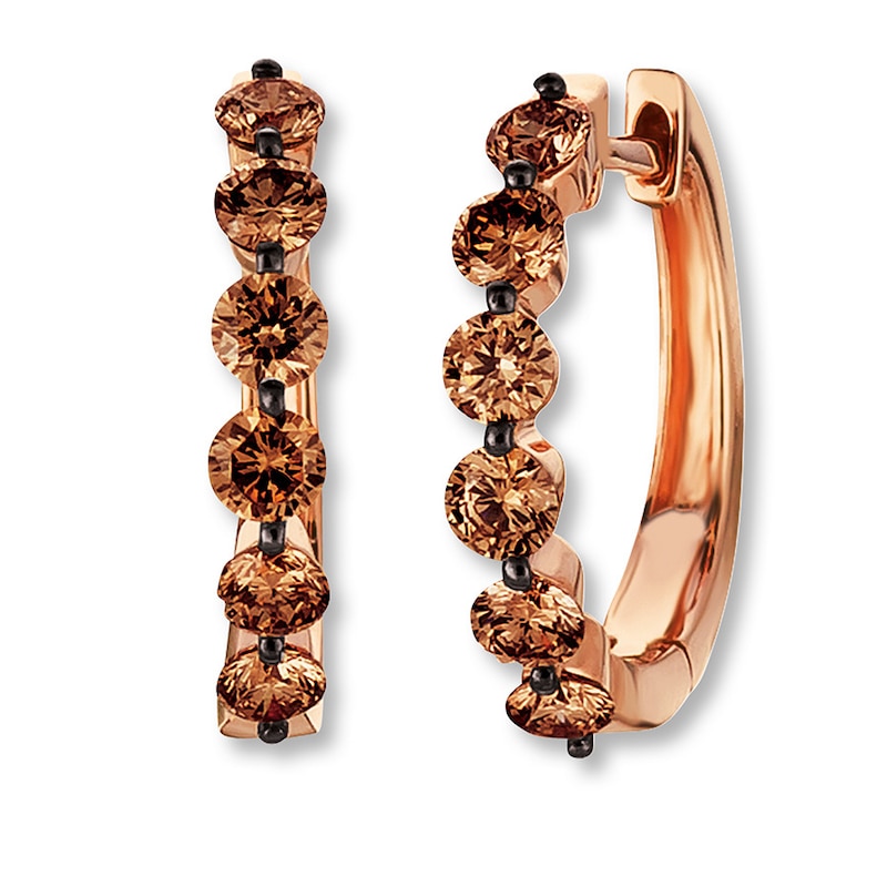 Main Image 1 of Previously Owned Le Vian Chocolate Diamond Earrings 1 ct tw 14K Strawberry Gold