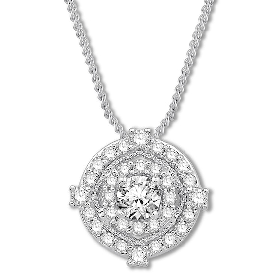 Previously Owned Emmy London Diamond Necklace 3/8 ct tw Round-cut 10K White Gold