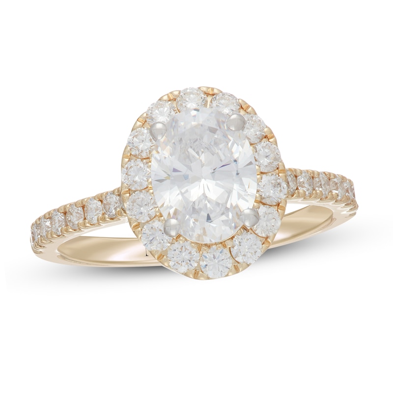 Main Image 1 of Previously Owned Neil Lane Diamond Engagement Ring 2-1/8 ct tw Oval/Round 14K Yellow Gold