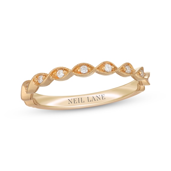 Previously Owned Neil Lane Diamond Milgrain Twist Wedding Band 1/10 ct tw 14K Yellow Gold