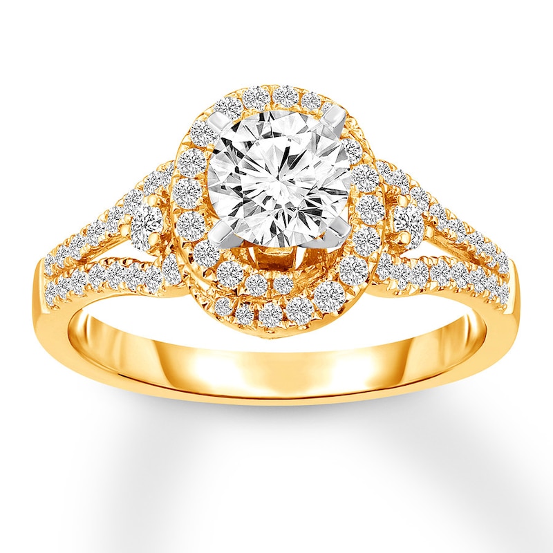 Main Image 1 of Previously Owned Diamond Engagement Ring 1 Carat tw Round-Cut 14K Yellow Gold