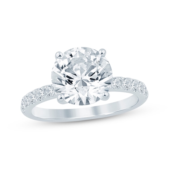 Previously Owned Lab-Grown Diamonds Round-Cut Engagement Ring 3-3/8 ct tw 14K White Gold