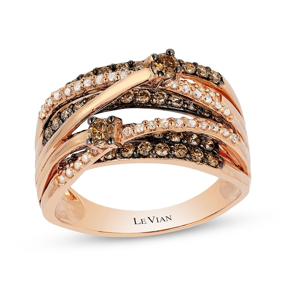 Previously Owned Le Vian Diamond Multi-Row Crossover Ring 7/8 ct tw 14K Strawberry Gold