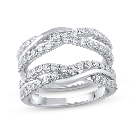 Previously Owned Diamond Crossover Enhancer Ring 1 ct tw Round-cut 14K White Gold
