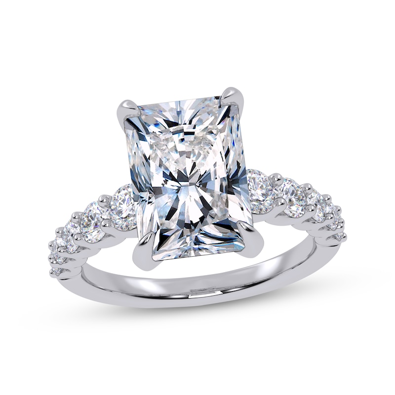 Main Image 1 of Previously Owned Lab-Grown Diamonds Radiant-Cut Engagement Ring 3-3/4 ct tw 14K White Gold
