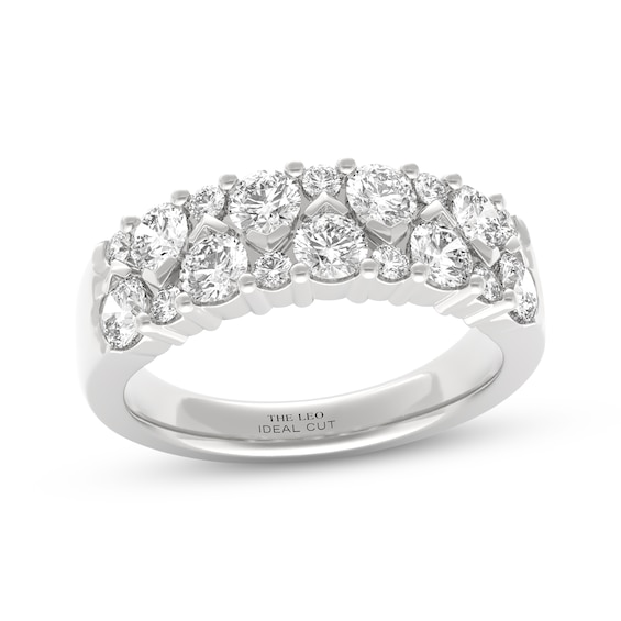 Previously Owned THE LEO Ideal Cut Diamond Anniversary Ring 1-1/2 ct tw 14K White Gold