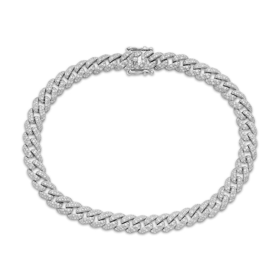 Previously Owned Men's Diamond Curb Chain Bracelet 1-1/2 ct tw Sterling Silver 8.5"