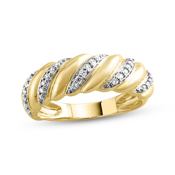 Previously Owned STUDIO BY KAY Diamond Croissant Ring 1/6 ct tw 10K Yellow Gold