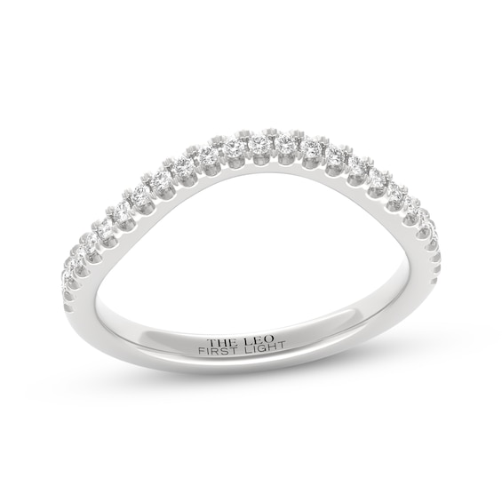 Previously Owned THE LEO First Light Diamond Contour Wedding Band 1/5 ct tw 14K White Gold