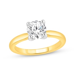 Previously Owned Round-Cut Lab-Grown Diamond Solitaire Engagement Ring 1-1/2 ct tw 14K Yellow Gold (F/VS2)