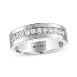 Previously Owned Men's THE LEO Diamond Wedding Band 1/2 ct tw 14K White Gold