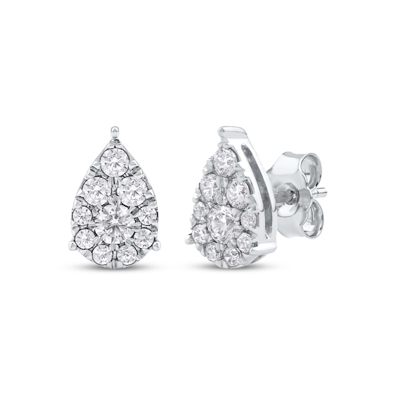 Previously Owned Diamond Teardrop Stud Earrings 1/2 ct tw 10K White Gold