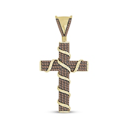 Previously Owned Men's Desert Diamonds Cross Charm 1/2 ct tw 10K Yellow Gold