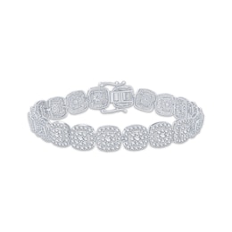 Previously Owned Multi-Diamond Cushion Link Bracelet 5 ct tw 10K White Gold 7"