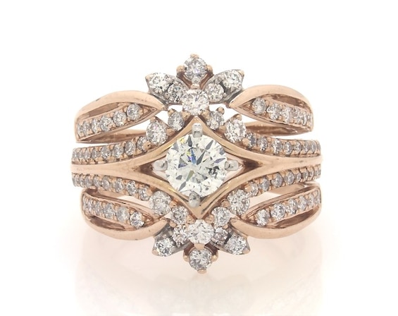 Previously Owned Round-Cut Diamond Bridal Set 1-1/3 ct tw 14K Rose Gold Size 5.25