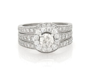 Previously Owned Neil Lane Round-Cut Diamond Bridal Set 1-3/4 ct tw 14K White Gold Size 7
