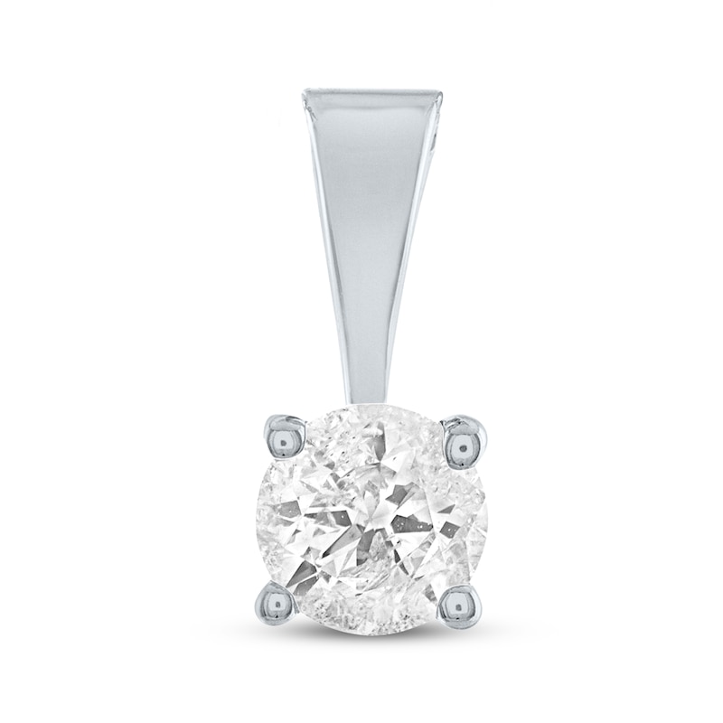 Main Image 1 of Previously Owned Solitaire Diamond Charm 1/2 ct tw Round-cut 14K White Gold
