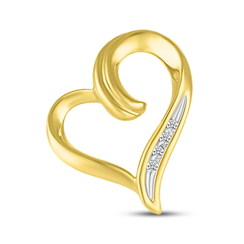 Main Image 1 of Previously Owned Diamond Accent Tilted Heart Charm 10K Yellow Gold