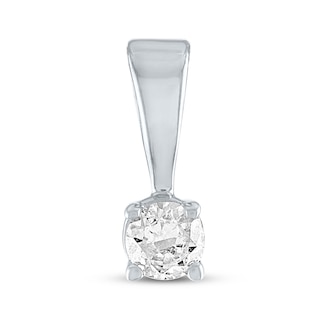 Previously Owned Diamond Solitaire Charm 1/10 ct tw Round-cut 14K White Gold (J/I3)