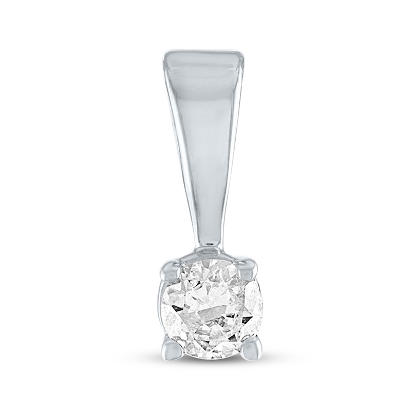 Main Image 1 of Previously Owned Diamond Solitaire Charm 1/10 ct tw Round-cut 14K White Gold (J/I3)