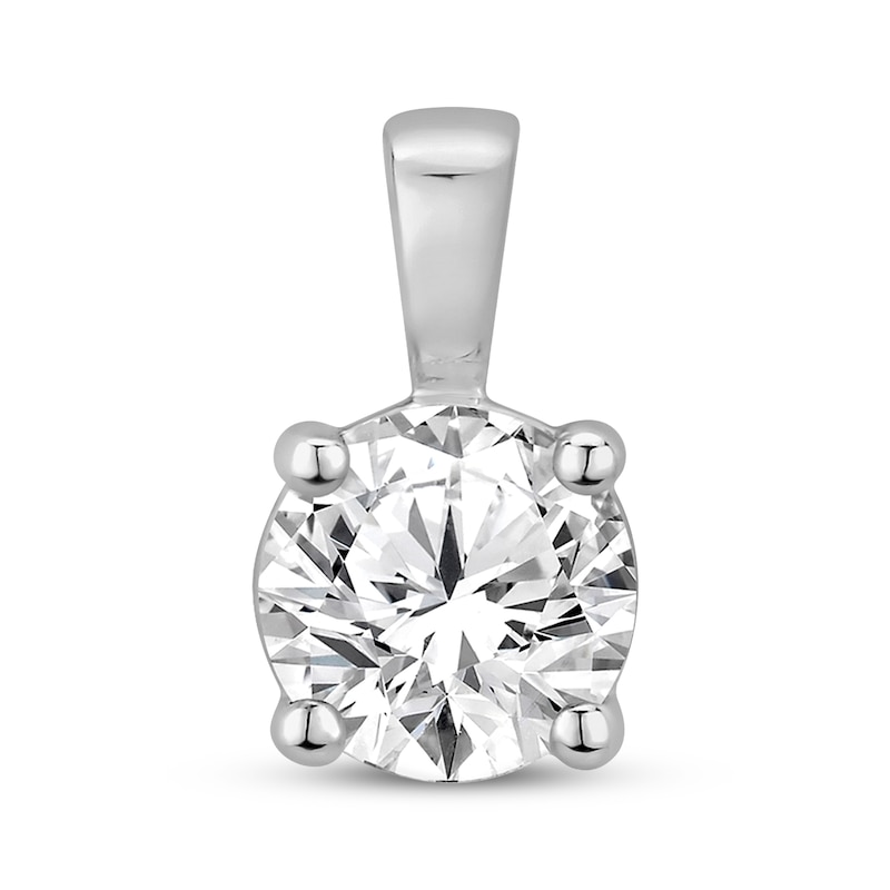 Main Image 1 of Previously Owned Diamond Solitaire Charm 1/2 ct tw Round-cut 14K White Gold (J/I3)