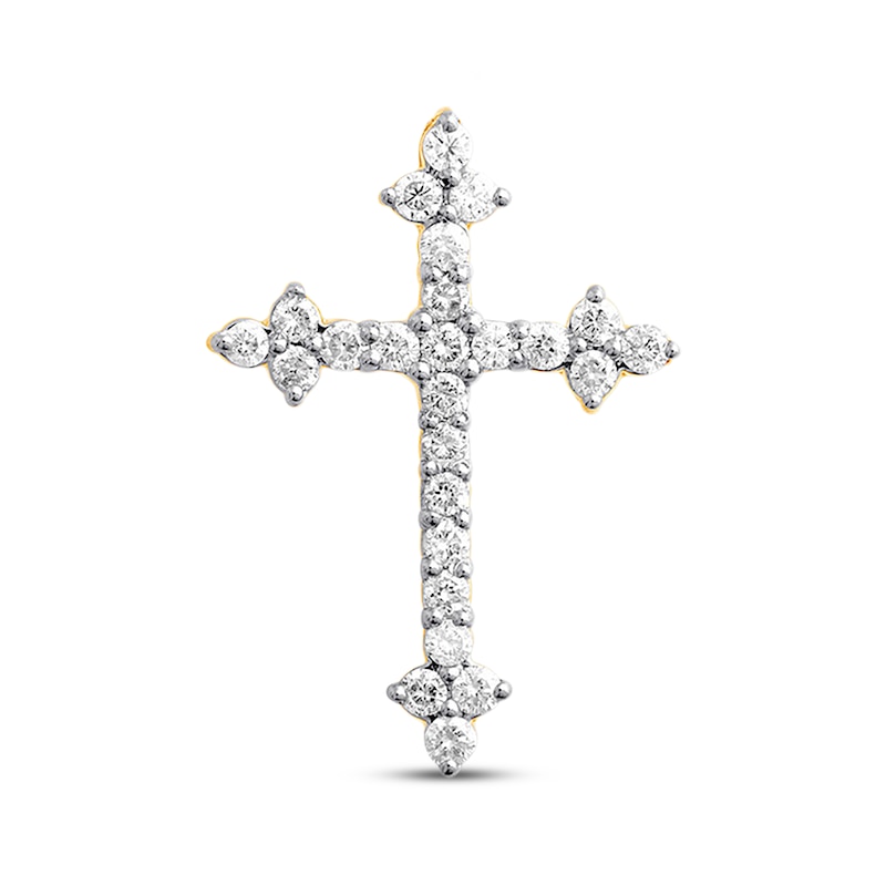 Main Image 1 of Previously Owned Diamond Cross Charm 1/2 ct tw Round-cut 10K Yellow Gold