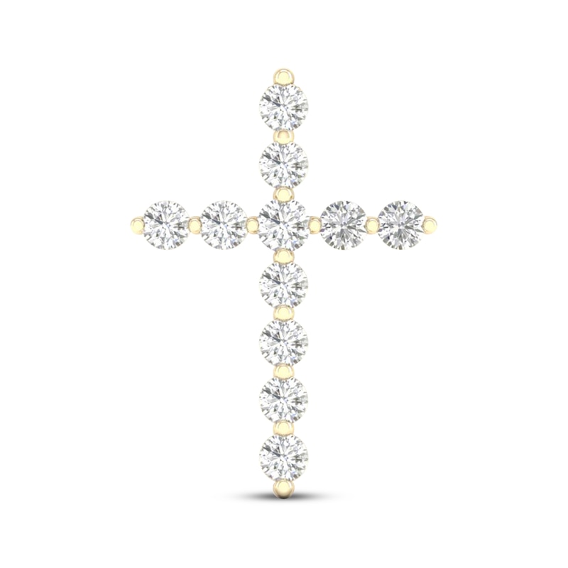 Main Image 1 of Previously Owned KAY Lab-Grown Diamonds Cross Charm 1/2 ct tw 14K Yellow Gold