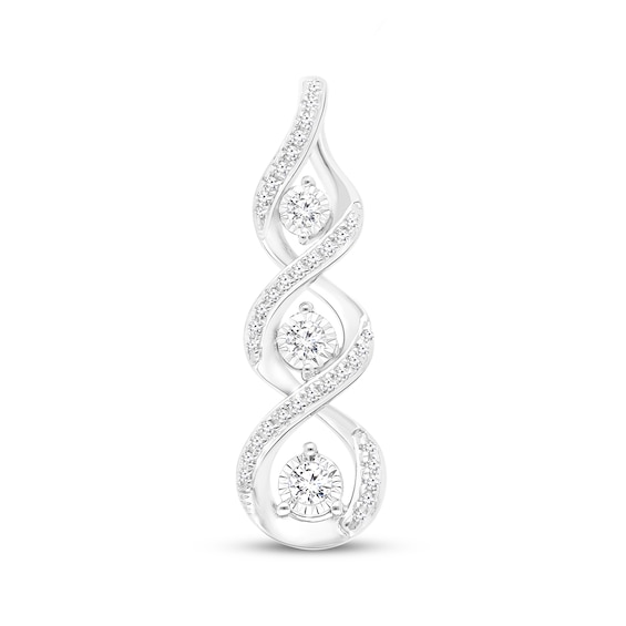 Previously Owned Memories Moments Magic Diamond Charm 1/5 ct tw Round-cut 10K White Gold