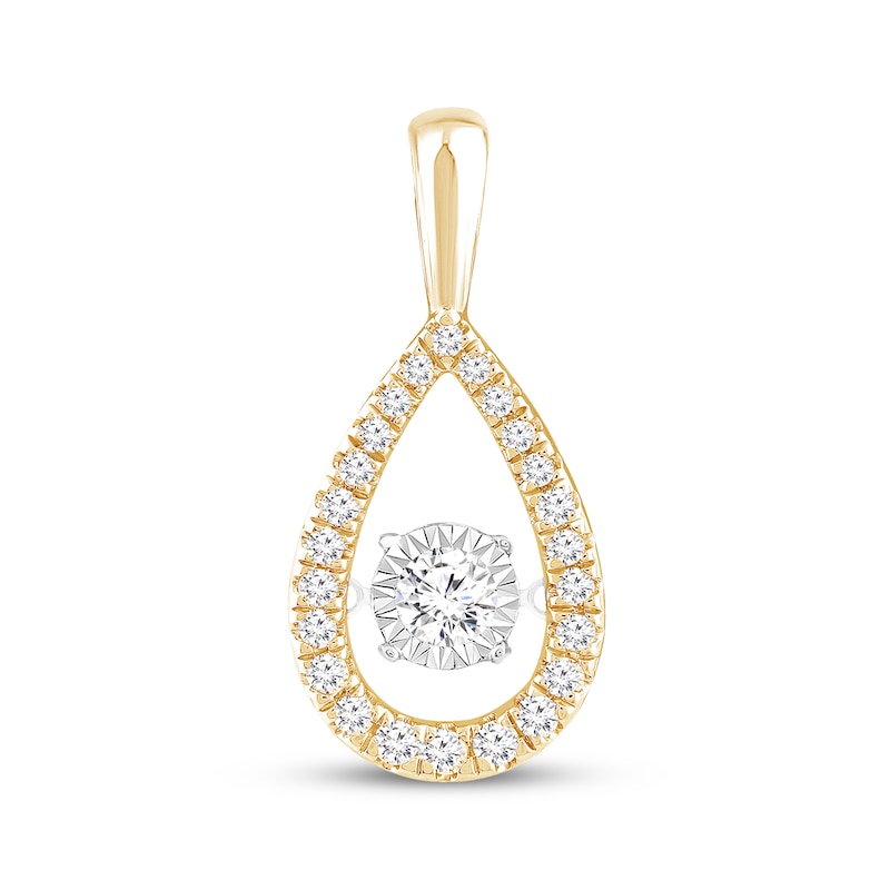 Main Image 1 of Previously Owned Unstoppable Love Diamond Teardrop Frame Charm 1/2 ct tw 10K Yellow Gold