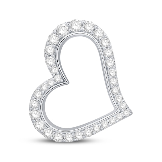 Previously Owned KAY Lab-Grown Diamonds Tilted Heart Charm 1 ct tw 10K White Gold