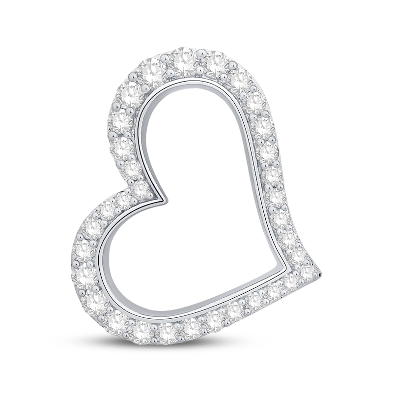 Main Image 1 of Previously Owned KAY Lab-Grown Diamonds Tilted Heart Charm 1 ct tw 10K White Gold