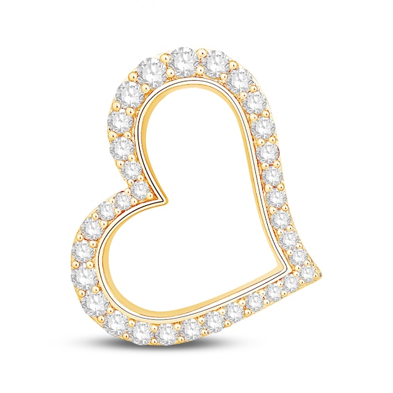 Previously Owned KAY Lab-Grown Diamonds Sideways Heart Charm 1 ct tw 10K Yellow Gold